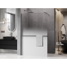 Mexen Kioto+ zuhanyfal polccal, Walk-in 80 x 200 cm, fehér ombre 8 mm, gun metal - 800-080-121-95-86