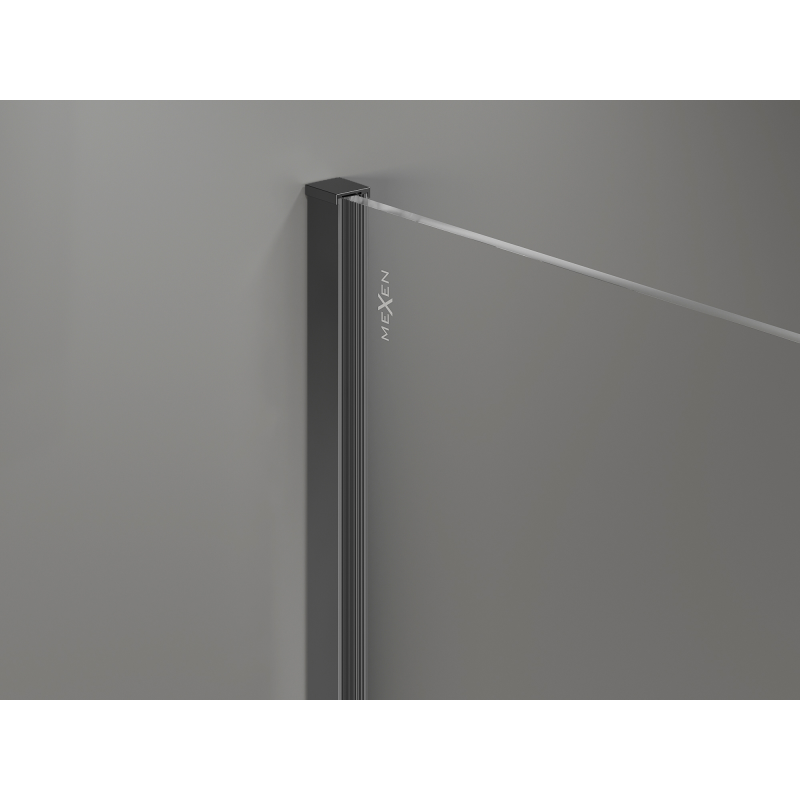Mexen Kioto+ Zuhanyfal polccal Walk-in 100 x 200 cm, ombre fehér 8 mm, gun metal - 800-100-121-95-86