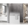 Mexen Kioto+ zuhanyfal polccal Walk-in 70 x 200 cm, fehér ombre 8 mm, kefélt nikkel - 800-070-121-97-86