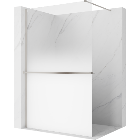 Mexen Kioto+ zuhanyfal polccal Walk-in 150 x 200 cm, fehér ombre 8 mm, csiszolt nikkel - 800-150-121-97-86