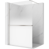 Mexen Kioto+ zuhanyfal polccal Walk-in 150 x 200 cm, fehér ombre 8 mm, csiszolt nikkel - 800-150-121-97-86