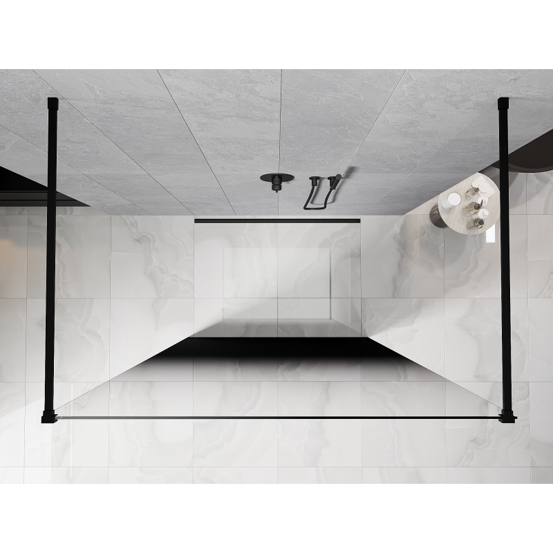 Mexen Kioto perete de duș independent 110 x 200 cm, ombre negru 8 mm, negru - 800-110-002-70-76