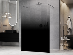 Mexen Kioto szabadon álló zuhanyfal 110 x 200 cm, fekete ombre 8 mm, gun metal - 800-110-002-95-76