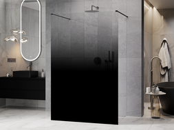 Mexen Kioto szabadon álló zuhanyfal 120 x 200 cm, fekete ombre 8 mm, kefe gun gray - 800-120-002-66-76