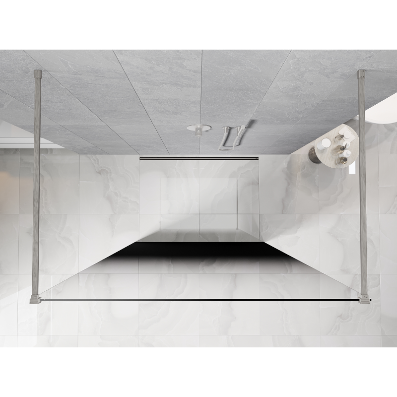 Mexen Kioto perete de duș independent 100 x 200 cm, ombre negru 8 mm, nichel periat - 800-100-002-97-76