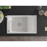 Mexen Elias chiuvetă din granit cu 1 cuvă și scurgător și baterie de bucătărie Telma, alb - 6511-20-670200-20
