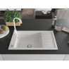Mexen Elias chiuvetă de bucătărie din granit cu 1 compartiment, cu scurgător și baterie Telma, alb - 6511-20-670200-20