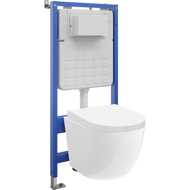 Mexen Lena beépített WC készlet Tex Air Slim pneumatikus vázzal, Tornado WC csészével és lassan csukódó ülőkével,