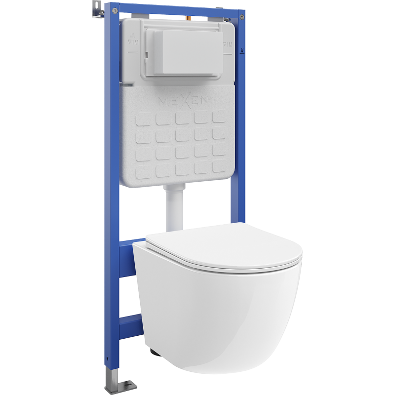 Mexen Lena Tex Air Slim pneumatikus rejtett WC szett WC tállal és lassan záródó ülőkével, fehér - 610030220300A