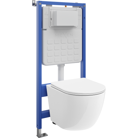 Mexen Lena Tex Air Slim pneumatikus rejtett WC szett WC tállal és lassan záródó ülőkével, fehér - 610030220300A