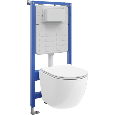 Mexen Lena set încastrat WC cadru pneumatic Tex Air Slim cu vas WC și capac cu închidere lentă, alb - 610030220500A