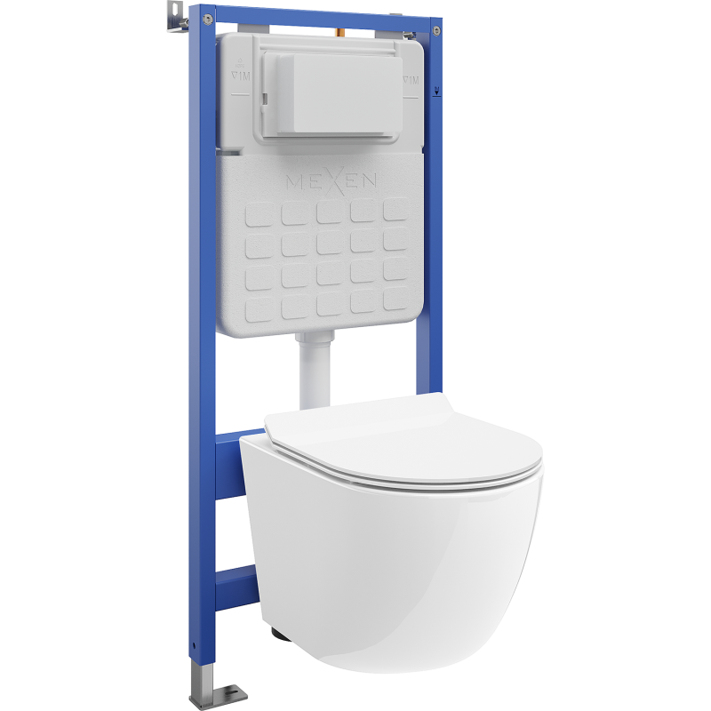 Mexen Lena set încastrat WC cadru pneumatic Tex Air Slim cu vas WC și capac cu închidere lentă, alb - 610030224000A