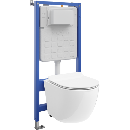 Mexen Lena set încastrat WC cadru pneumatic Tex Air Slim cu vas WC și capac cu închidere lentă, alb - 610030224000A