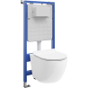 Mexen Lena falba alatti WC készlet Tex Air Slim pneumatikus kerettel, fehér, lassan záródó WC-csészével és ülőkével