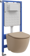 Mexen Lena set încastrat WC cadru pneumatic Tex Air Slim cu vas WC și capac cu închidere lentă, cappuccino mat