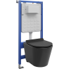 Mexen Rico Tex Air Slim WC szerelőkészlet alacsony nyomású keret WC-csészével és lassan záródó deszkával, fekete matt
