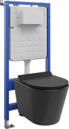 Mexen Rico set incastrat WC cadru pneumatic Tex Air Slim cu vas WC și capac cu cădere lentă, negru mat - 610030720185A