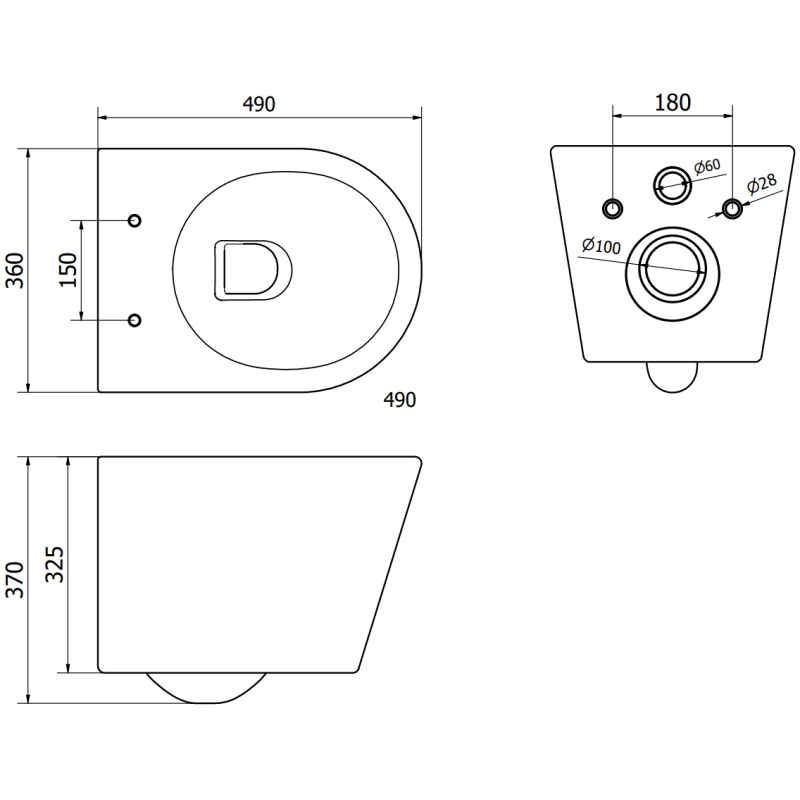 Mexen Rico rejtett WC készlet Tex Slim kerettel, Tornado WC csészével és lassan záródó deszkával, fekete matt
