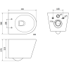 Mexen Rico set încastrat WC cadru pneumatic Tex Air Slim cu vas WC Tornado și capac cu închidere lentă, negru mat