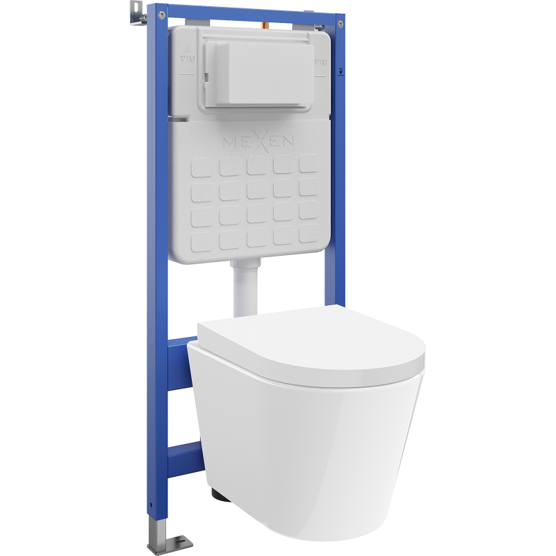 Mexen Rico Tex Slim WC süllyesztett készlet Tornado WC csészével és lassan záródó ülőkével, fehér - 610030720200T