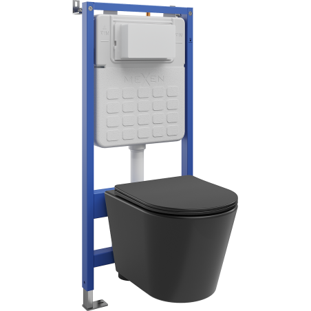 Mexen Rico WC süllyesztett készlet Tex Air Slim pneumatikus kerettel, Tornado WC csészével és lassan csukódó deszkával,