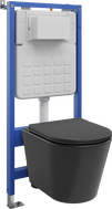 Mexen Rico set încastrat WC cadru Tex Slim cu vas WC și capac cu cădere lentă, negru mat - 610030721085