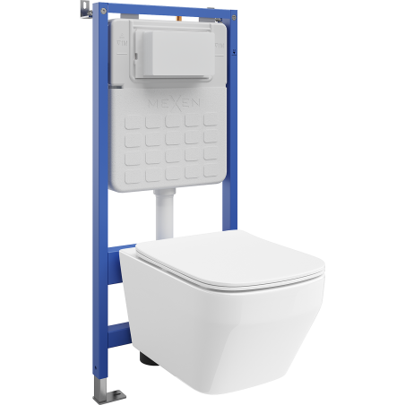 Mexen Riva Tex Air Slim WC falszerkezet pneumatikus rendszerrel Tornado WC csészével és lassan záródó deszkával, fehér
