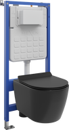 Mexen Carmen set îngropat WC cadru pneumatic Tex Air Slim cu vas WC Tornado și capac cu închidere lentă, negru mat