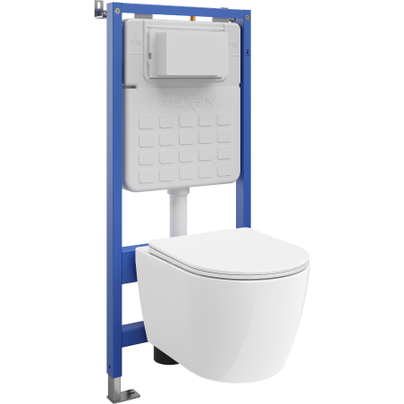 Mexen Carmen set încastrat WC cadru Tex Slim cu vas de WC și capac cu închidere lentă, alb - 610030880300