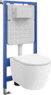 Mexen Carmen set încastrat WC cadru pneumatic Tex Air Slim cu vas WC Tornado și capac cu închidere lentă, alb