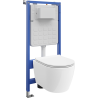 Mexen Carmen Tex Air Slim pneumatikus WC süllyesztett készlet WC-csészével és lassan záródó deszkával, fehér