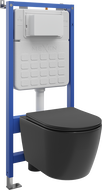 Mexen Carmen set WC încastrat cadru pneumatic Tex Air Slim cu vas WC Tornado și capac cu închidere lentă, negru mat