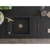 Mexen Elias chiuveta de granit 1-cuvelă cu scurgător și baterie de bucătărie Telma, negru - 6511-77-670200-50