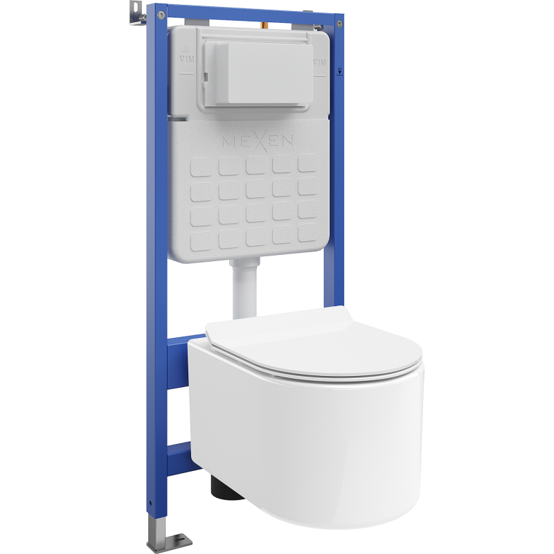 Mexen Sofia Tex Air Slim pneumatikus WC süllyesztett készlet WC-csészével és lassan csukódó üléssel, fehér