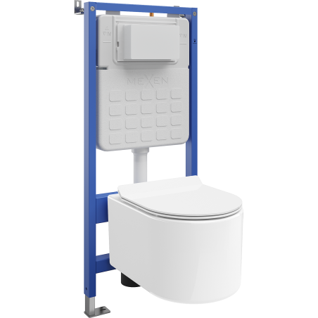 Mexen Sofia Tex Air Slim pneumatikus WC süllyesztett készlet WC-csészével és lassan csukódó üléssel, fehér