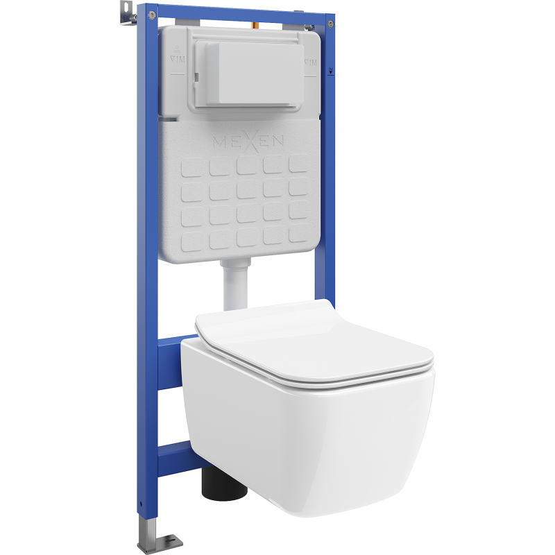 Mexen Stella set încastrat WC cadru Tex Slim cu vas WC și capac cu închidere lentă, alb - 610030680800