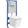 Mexen Teo beépített WC-szett Tex Air Slim pneumatikus vázzal, Tornado WC-csészével és lassan záródó ülőkével, fehér