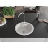 Chiuvetă de granit Mexen Diego cu 1 cuvă și baterie de bucătărie Telma, alb - 6512-20-670200-00