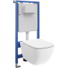 Mexen Timo set încastrat WC suport pneumatic Tex Air Slim cu vas WC Tornado și capac cu închidere lentă, alb