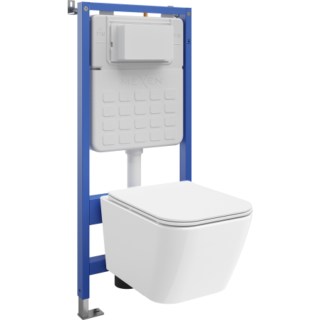Mexen Madox Tex Air Slim pneumatikus WC rejtett szerelőkészlet WC-csészével és lassan záródó ülőkével, fehér