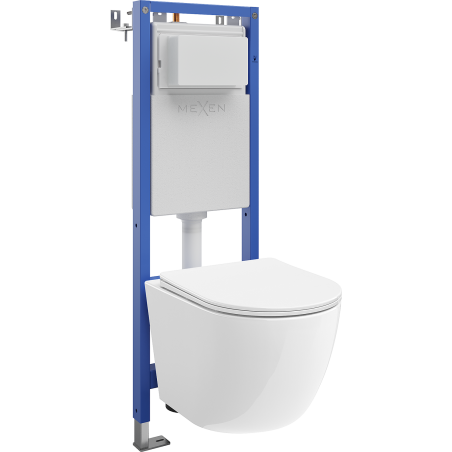 Mexen Lena falba alatti WC készlet keskeny, sarok Tex W állvánnyal és Tornado WC csészével, lassan csukódó ülőkével,