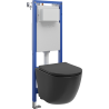 Mexen Lena set WC încastrat cu cadru îngust, colțar Tex W cu vas WC și capac cu închidere lentă, negru mat - 610530221085