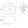 Mexen Carmen Tex W keskeny sarok WC falsík mögötti szerelőkészlet WC-csészével és lassan záródó, matt fekete