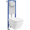 Mexen Riva szett beépíthető WC keret keskeny, sarok Tex W Tornado WC-csészével és lassan záródó WC-ülőkével, fehér