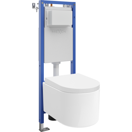 Mexen Sofia set încastrat WC cadru îngust, colțar Tex W cu vas WC și capac cu închidere lentă, alb - 610530540200