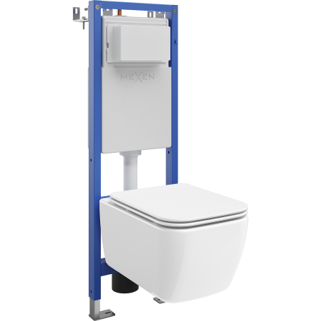 Mexen Stella set încastrat WC cadru îngust, de colț Tex W cu vas WC și capac cu cădere lentă, alb - 610530680900