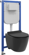 Mexen Carmen set încastrat WC cadru Tex E cu vas WC Tornado și capac cu cădere lentă, negru mat - 610930880185T