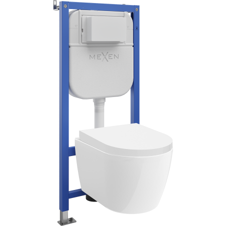 Mexen Carmen WC süllyesztett készlet Tex E kerettel, WC csészével és lassan záródó ülőkével, fehér - 610930880200