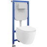 Mexen Carmen Tex E WC rejtett szerelőkészlet WC Tornado csészével és lassan záródó ülőkével, fehér - 610930880200T
