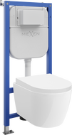 Mexen Carmen set de instalare WC cu cadru Tex E și toaletă Tornado și capac soft-close, alb - 610930880200T